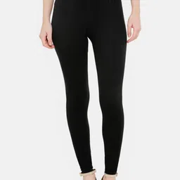 TAG 7 Women Black Solid Ankle Length Leggings-image-92