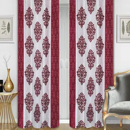 Good Homes by Home Candy Maroon Set of 2 Long Door Curtains-picture-4