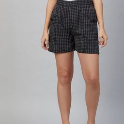 Marie Claire Women Black Striped Regular Fit Regular Shorts-image-14