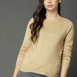 Roadster Women Beige Solid Pullover-picture-27