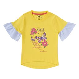 Cub McPaws Girls Yellow Printed Round Neck T-shirt-image-59
