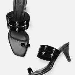 House of Pataudi Floral Embroidered Slim Heels-33