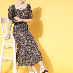 Athena Women Attractive Black Floral Sun Dress-image-41