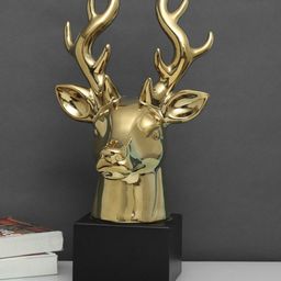 Home Centre Gold-Toned & Black Splendid Barend Deer Figurine Showpiece-image-32