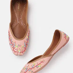 Sangria Women Floral Embellished Handcrafted Mojaris-image-30