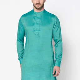 DEYANN Men Green Kurta-image-17