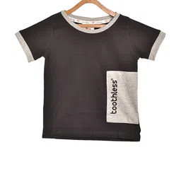 toothless Boys Charcoal Grey Printed Round Neck Pure Cotton T-shirt-image-41