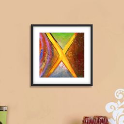 999Store Yellow & Brown Abstract Pattern Cotton Canvas Digitally Printed Wall Art-11