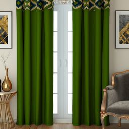 SWAYAM Green Set of 2 Door Curtains-image-33