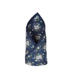 Louis Philippe Men Blue Printed Silk Pocket Square-picture-4