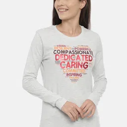 3PIN Women Grey Printed Round Neck T-shirt-image-42