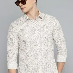 Flying Machine Slim Fit Printed Pure Cotton Casual Shirt-image-52