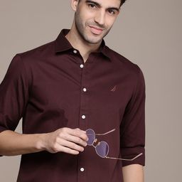 Nautica Men Smart Slim Fit Pure Cotton Casual Shirt-image-76