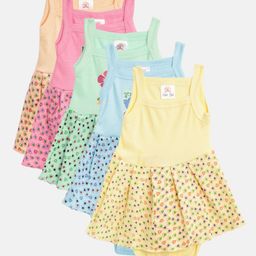 MANZON Girls Pack of 5 Heart Print Dresses-47