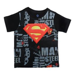 YK Justice League Boys Black & Red Superman Printed Round Neck T-shirt-14