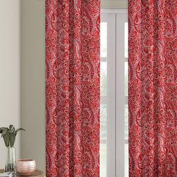 Cortina Red & Pink Single Printed Long Door Curtain-image-34