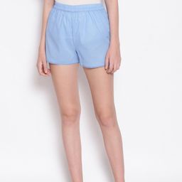 Oxolloxo Women Blue Lounge Cotton Shorts-picture-27