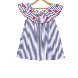 Miyo Girls Blue & White Striped Top-image-43