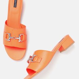 Nautica Open Toe Block Heels With Metallic Detail-17