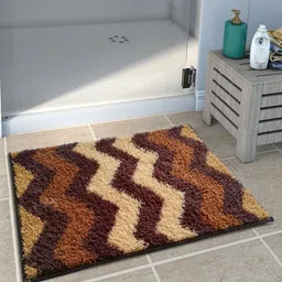 Athom Trendz Brown Anti-Skid Printed Bath Rug-image-72