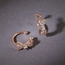AMI Rose-Gold Plated Contemporary Cuff Earrings-image-98