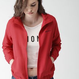 Mast & Harbour Women Red Solid Lightweight Bomber-image-37