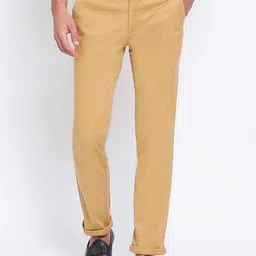Turtle Men Khaki Slim Fit Solid Chinos-image-47