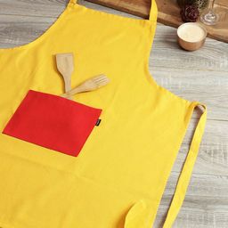 Soumya Unisex Yellow Solid 200TC Cotton Apron-39