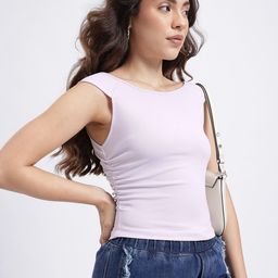 glitchez Ruched Boat Neck Sleeveless Fitted Top-picture-14