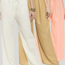 Clora Creation Women 3 Knitted Palazzos-image-81