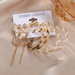 Jewels Galaxy Women Set of 6 Gold-Plated Earrings-image-42