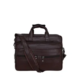 Leather World Unisex Coffee Brown 15 Inch Laptop Bag-13