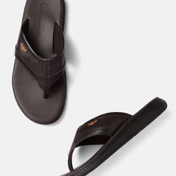 Woodland Men Textured Leather Comfort Sandals-image-121