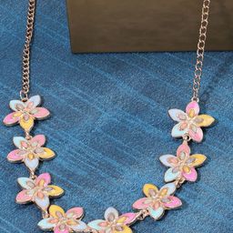 Zaveri Pearls Gold-Plated Floral Choker Necklace-3