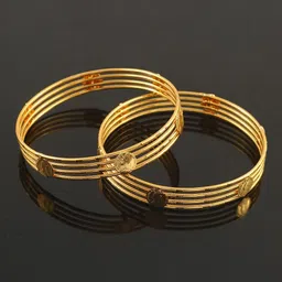 Jewar Mandi Set Of 2 Gold-Plated Designed Bangles-52