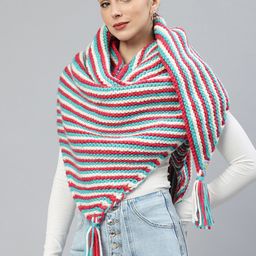 Magic Needles Women Striped Acrylic Knitted Shawl-picture-16