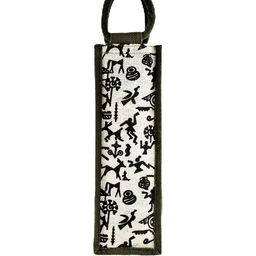 Kuber Industries Floral Printed Jute Handheld Bag-49