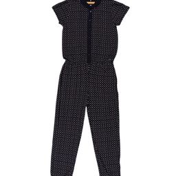 ELLE Girls Navy Blue Printed Basic Jumpsuit-35