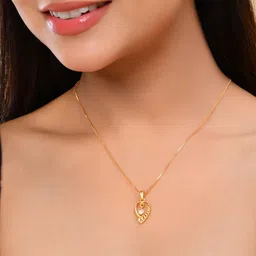VOJ Gold-Plated Stone Studded Pendants With Chains-picture-20