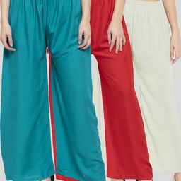 Clora Creation Women 3 Knitted Ethnic Palazzos-image-95