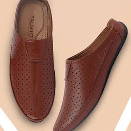 FAUSTO Men Tan Brown Mojaris-image-44