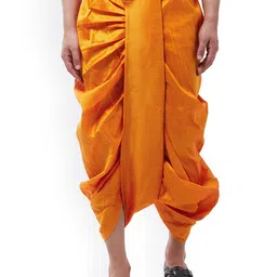 SOJANYA Men Mustard Yellow Solid Stitched Dhoti-image-80