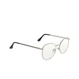 CRIBA Unisex Clear Lens & Gunmetal-Toned Other UV Protected Sunglasses 01_HEXA_NICKLE-11