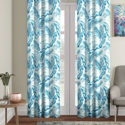 Cortina White & Blue Set of 2 Digital Printed Door Curtains-image-106