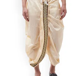 SOJANYA Men Beige Solid Stitched Dhoti-image-75