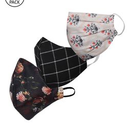 VASTRAMAY Unisex Pack Of 3 2-Ply Reusable Cloth Half Face Masks-65