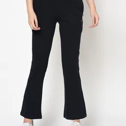 FEMEA Women Navy Blue Solid Bootcut Track Pants-picture-36