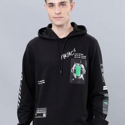 HIGHLANDER Men Black Printed Hooded Sweatshirt-image-19