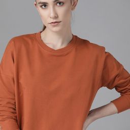 Roadster Women Rust Orange Sweatshirt-picture-55