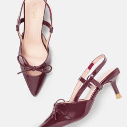 AXIUM Solid Bow Slim Heeled Pumps-image-85